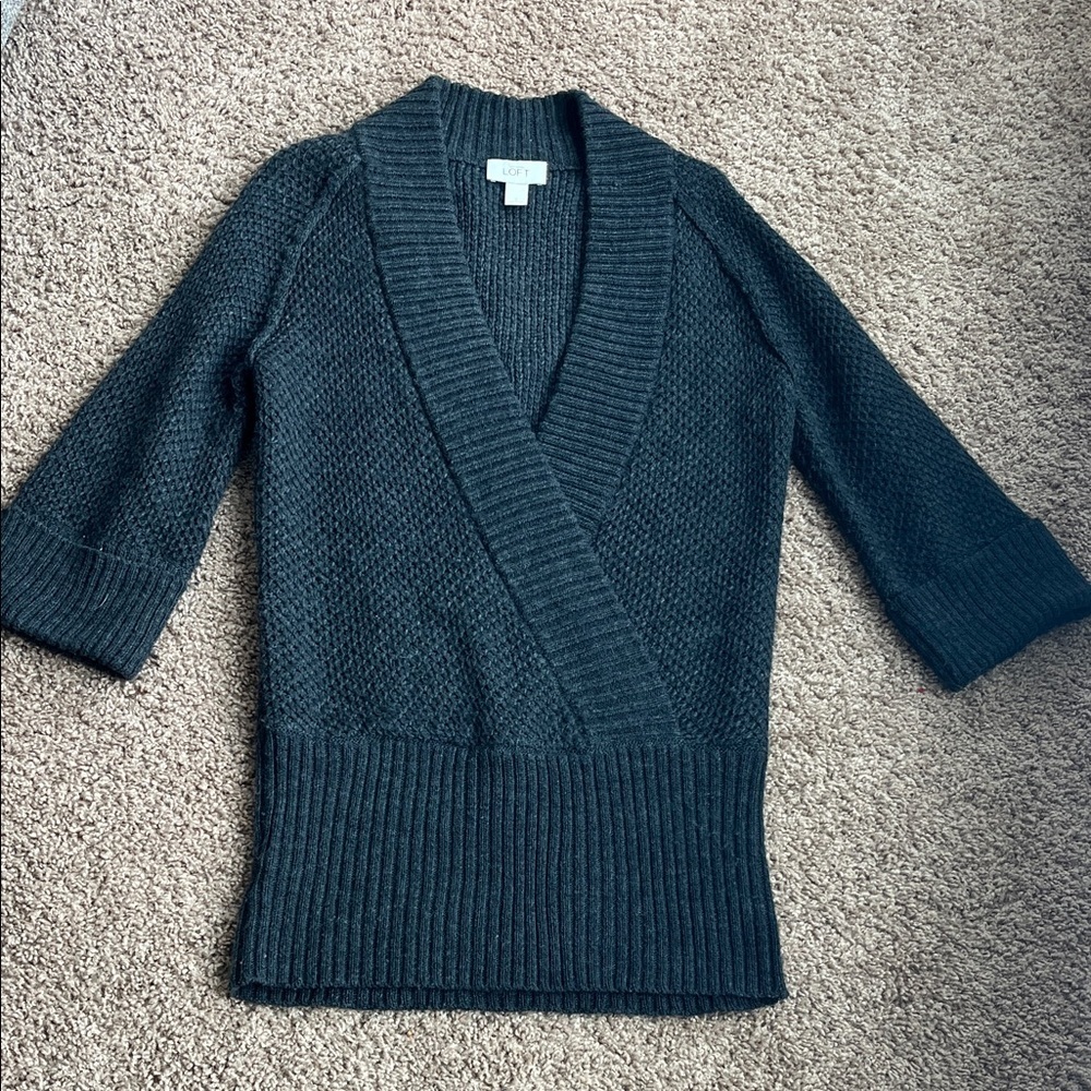 LOFT Black V-Neck Sweater